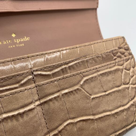 KATE SPADE New York Croco Print Wallet w/ Wristlet - Picture 7 of 9